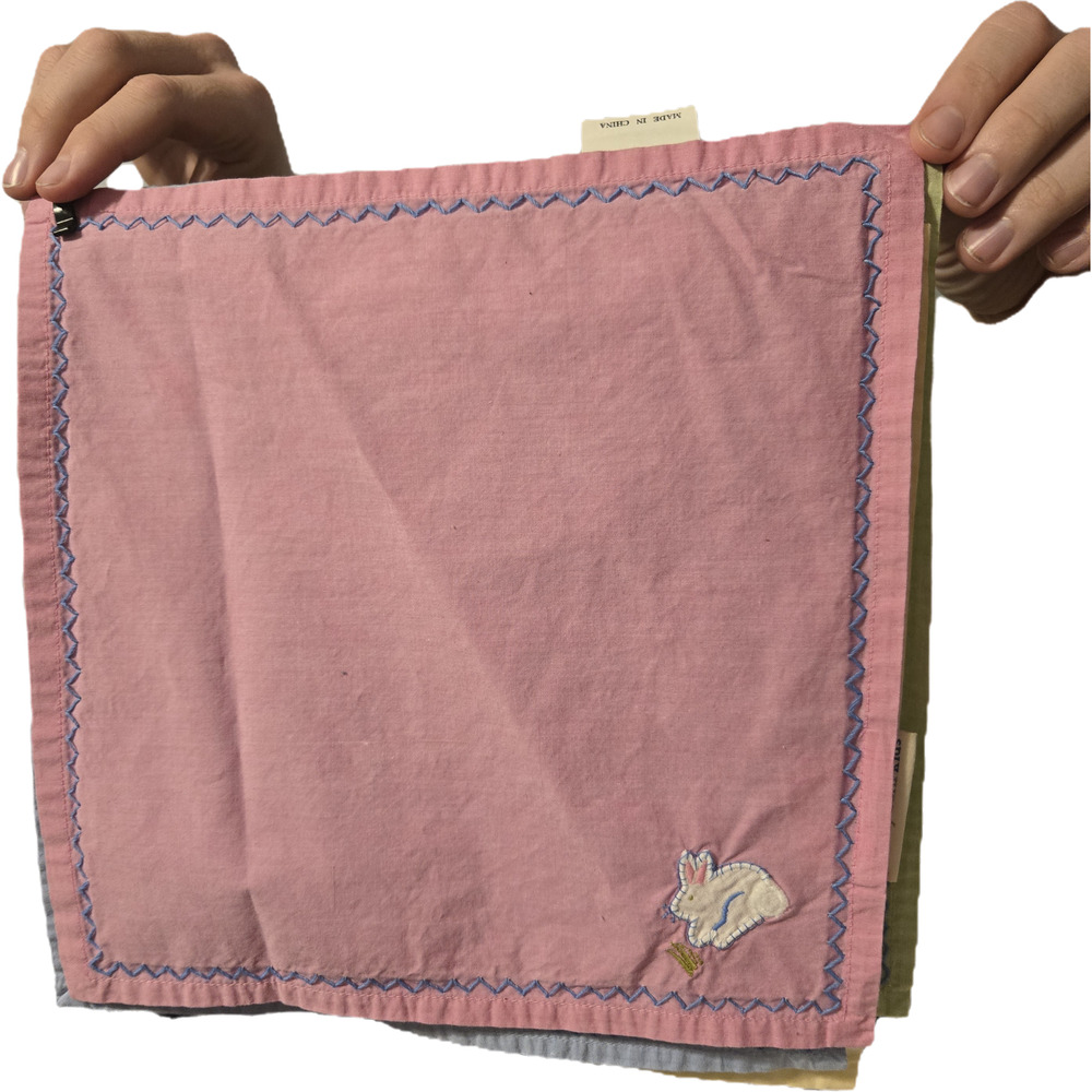 Pottery Barn Kids Easter Cotton Napkins Pink Green Blue Yellow Set
